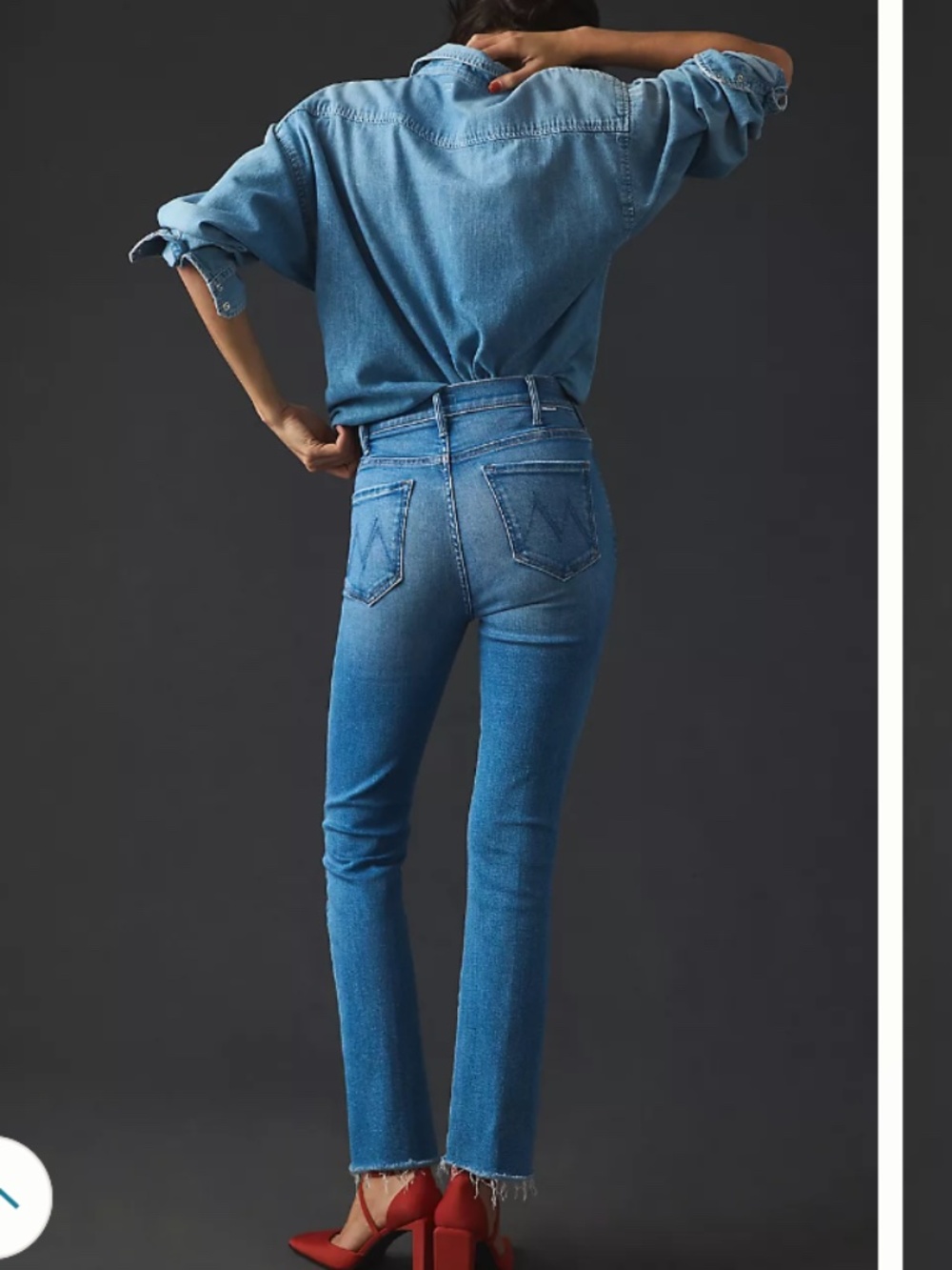 MOTHER The Hustler High-Rise Ankle Fray Jeans in Layover - Picture 5 of 12